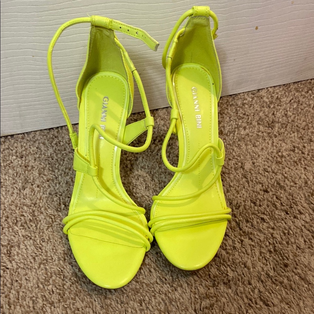Gianni Bini Neon Yellow Strappy Heels